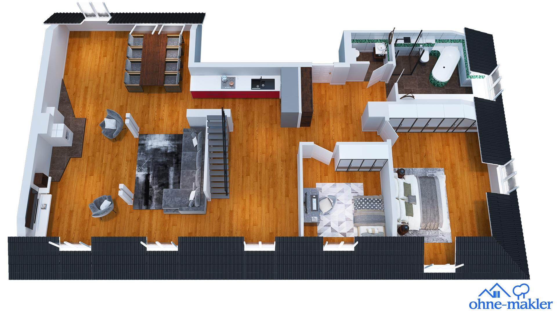 (Reserviert) Über den Dächern Haidhausens: Dachgeschosswohnung mit Galerie, Loft & Dachterrasse – 81667 München(Haidhausen) – Vorschaubild 20