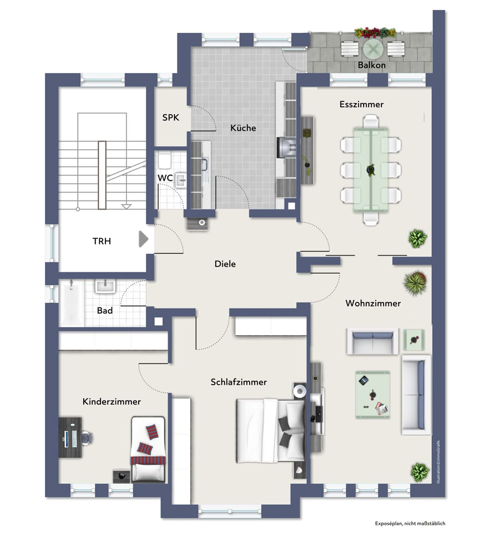 Frisch renovierte 4,5 Zimmer Wohnung in zentraler Lage – In der Hülsche 10, 58135 Hagen(Spielbrink) – Vorschaubild 4