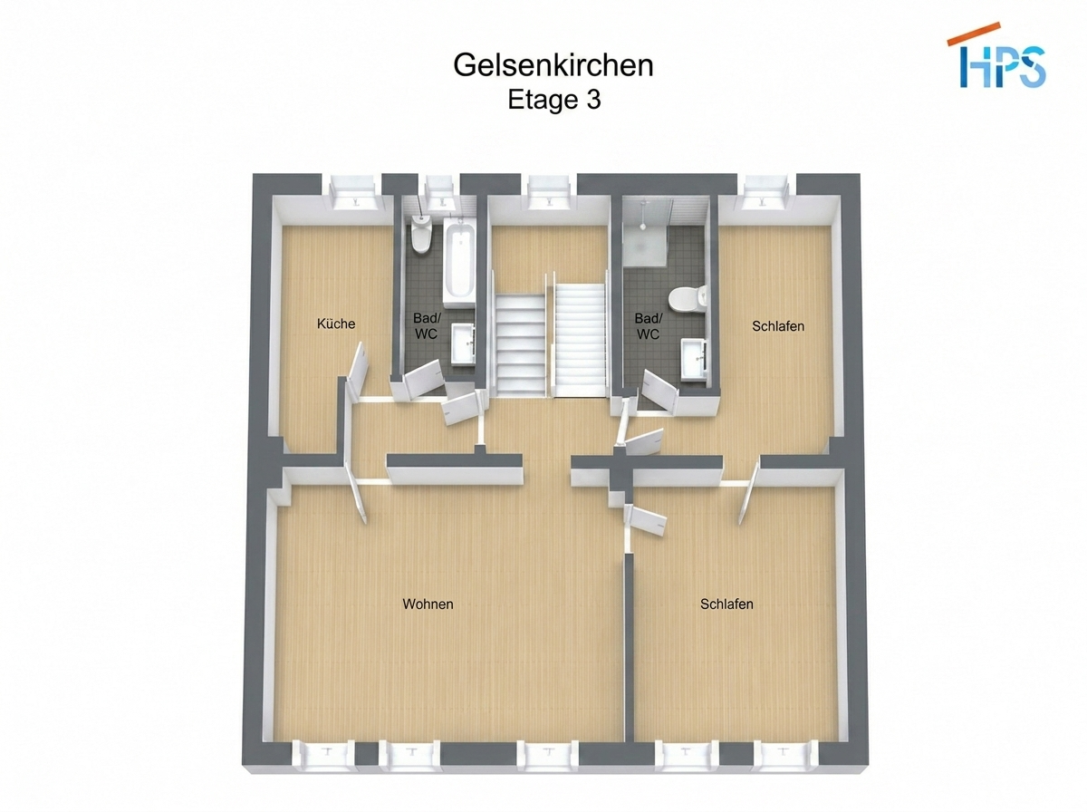 Komplett sanierte Dachgeschosswohnung in optimaler Lage von Gelsenkirchen – Waldemarstr. 4, 45881 Gelsenkirchen – Vorschaubild 7