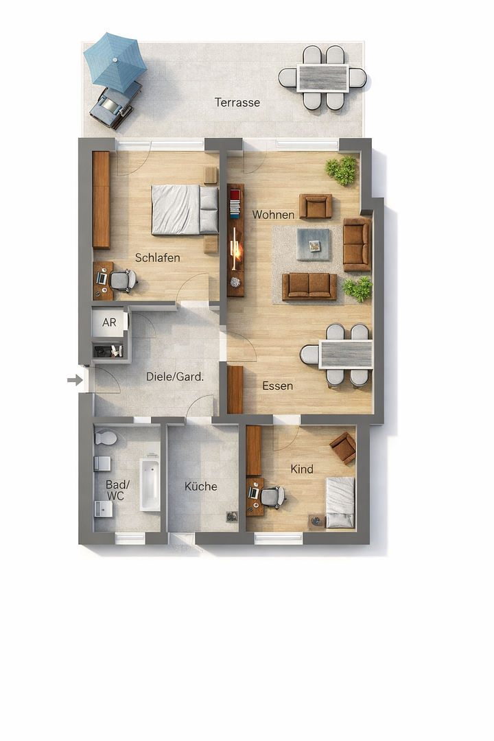 Provisionsfrei: 101 m² Gartenwohnung mit Südterrasse & Wärmepumpe – Stegwiesenstr., 86 undefined – Vorschaubild 16