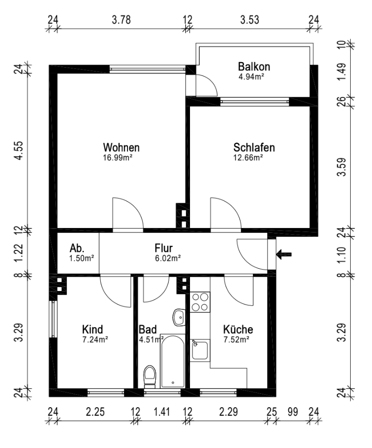 Bremen Horn: Nahe Universität – 3 Zimmer – Balkon – Bremen(Horn-Lehe) – Vorschaubild 8