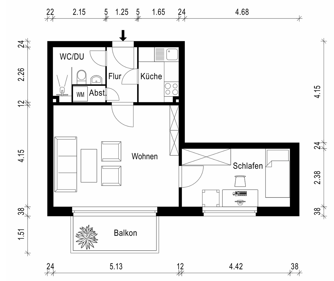 Moderne & frisch renovierte 2-Zimmer Wohnung mit Balkon & Stellplatz in Hamburg-Schnelsen – Hamburg(Schnelsen) – Vorschaubild 20