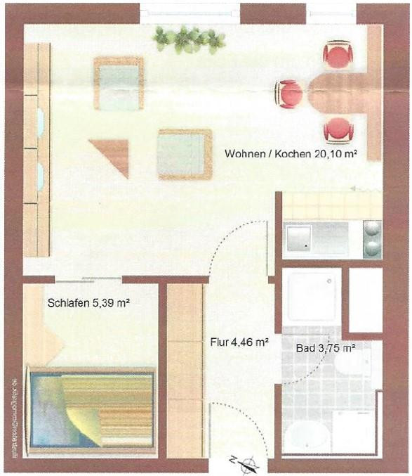 Schöne, helle 1,5-Zimmer Whg. 33,7 m² incl. Tiefgaragenplatz, Leipzig-Grünau – Leipzig Grünau(Grünau) – Vorschaubild 7