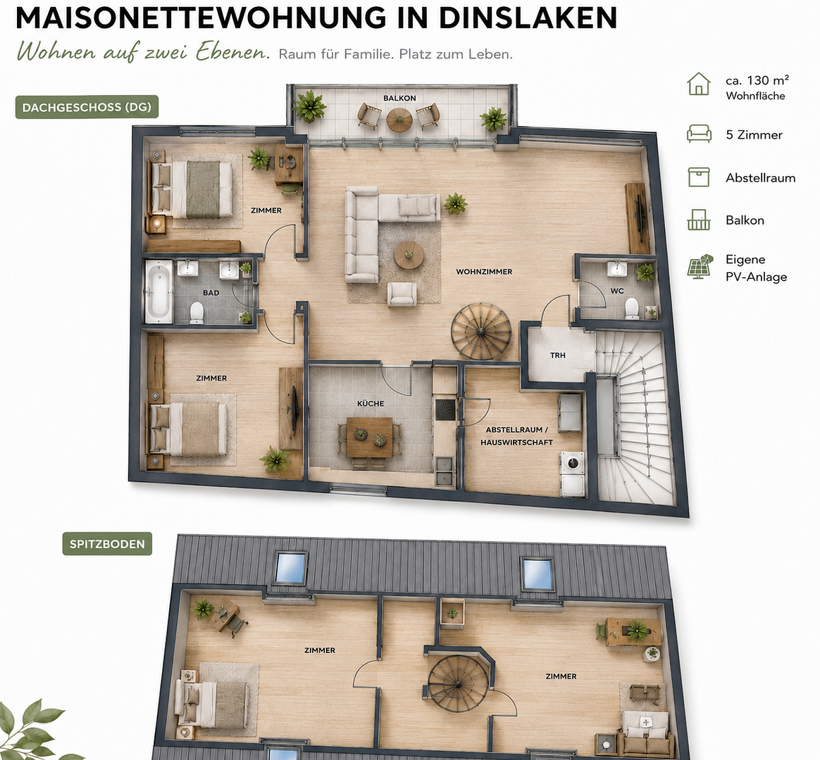 Exklusives Wohnen auf zwei Ebenen – moderne 5-Zimmer-Maisonette mit Balkon & eigener PV-Anlage – Klosterstrasse 26, 46535 Dinslaken – Vorschaubild 17