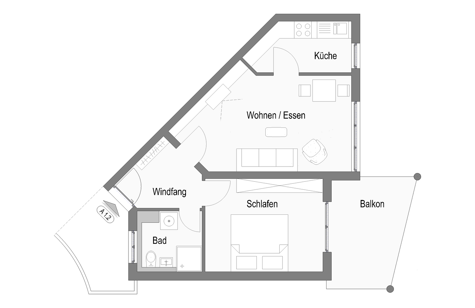 Stadtnah und ruhig: Gut geschnittene 2-Zi.-Wohnung mit Balkon & Tiefgarage – fußläufig zum Bahnhof – Alzentalstraße 2, 71083 Herrenberg – Vorschaubild 11