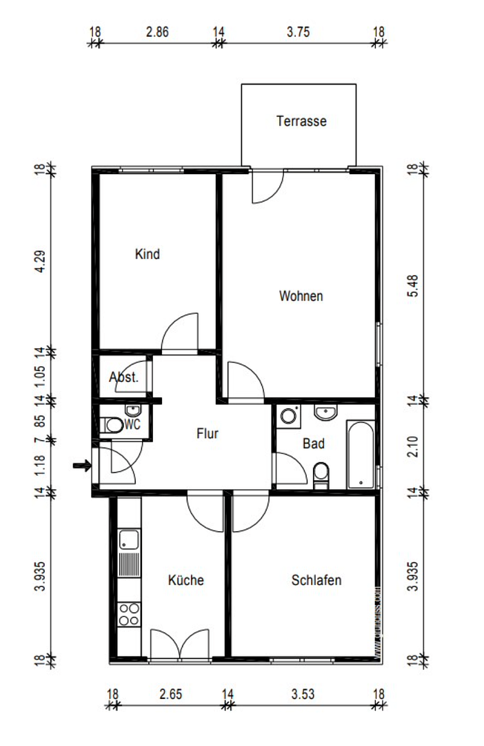 Moderne 3 Zimmer Wohnung mit Balkon, moderne EBK – Friedrich-Engels-Straße 11f, 16515 Oranienburg – Vorschaubild 11