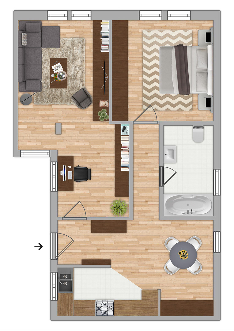 Gut geschnittene 2-Zimmerwohnung - Bestlage Hofheim-Wallau – Rathausstraße 7, 65719 Wallau-Hofheim(Wallau) – Vorschaubild 5