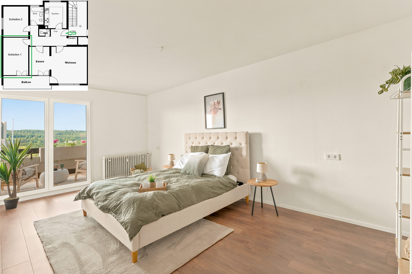 Exklusiver Weitblick in Toplage: Helle, renovierte 4-Zi.-Wohnung mit Einzelgarage *PROVISIONSFREI* – Weinbergstr. 25, 73730 Esslingen(Esslingen am Neckar) – Vorschaubild 4
