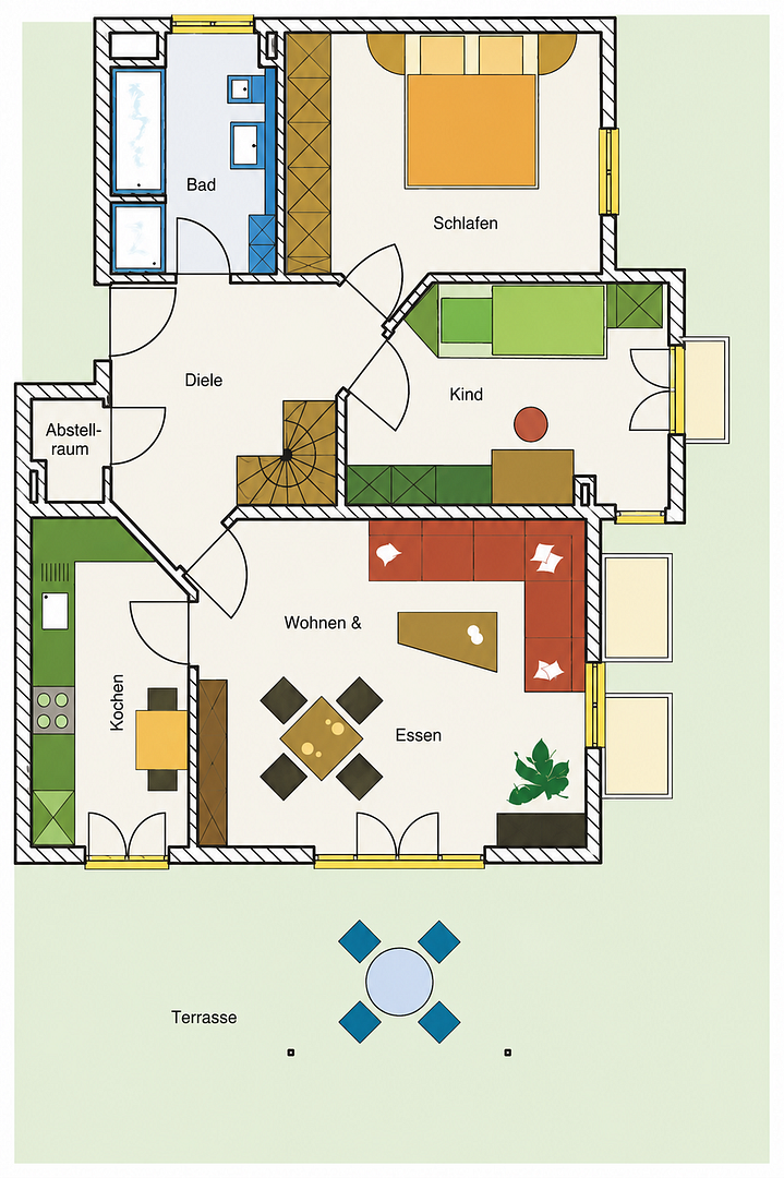Gartenwohnung mit Haus-im-Haus-Gefühl | 135 m² Garten | Interner Hobbyraum | TG-Stellplatz – Schwabhausen – Vorschaubild 15