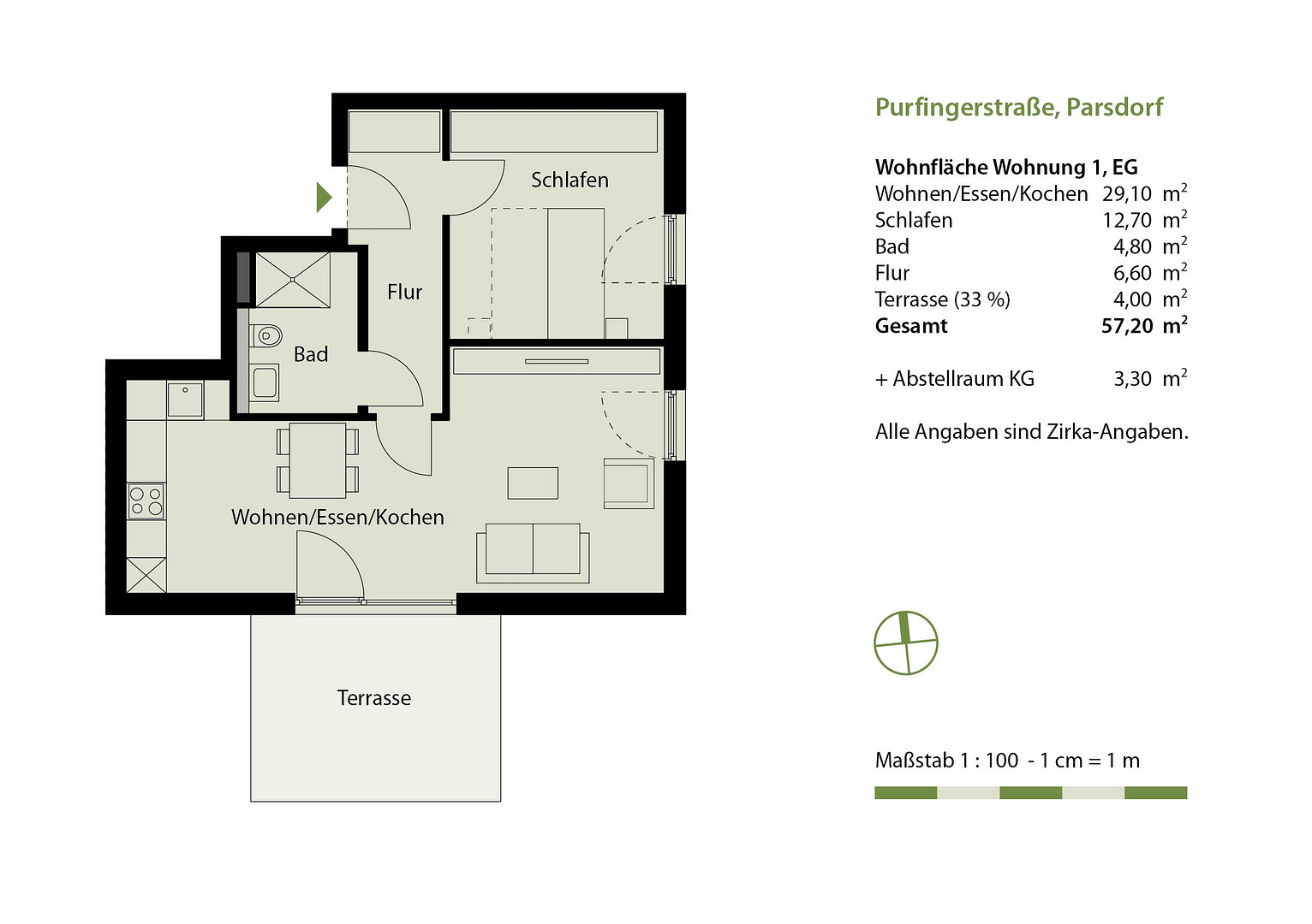 Bezugsfertige 2-Zimmer-Gartenwohnung in KfW-40-QNG-Neubau | Vaterstetten-Parsdorf - WE 01 – Parsdorf – Vorschaubild 13