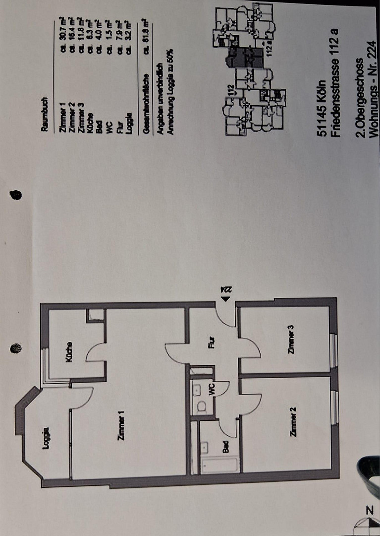 schöne,helle 3-Zimmer Wohnung mit Balkon u. Küche – Friedensstraße 112a, 51145 Köln Urbach(Urbach) – Vorschaubild 11