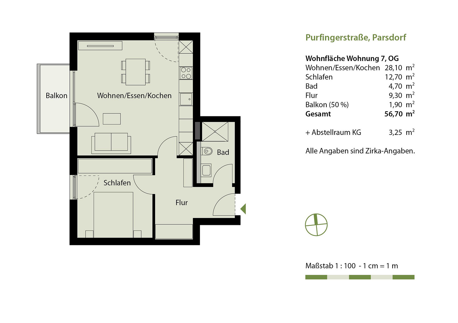KfW-40-QNG Neubau | Bezugsfertige 2-Zi.-Wohnung mit Balkon, EBK & TG in Parsdorf bei München - WE 07 – Parsdorf – Vorschaubild 13