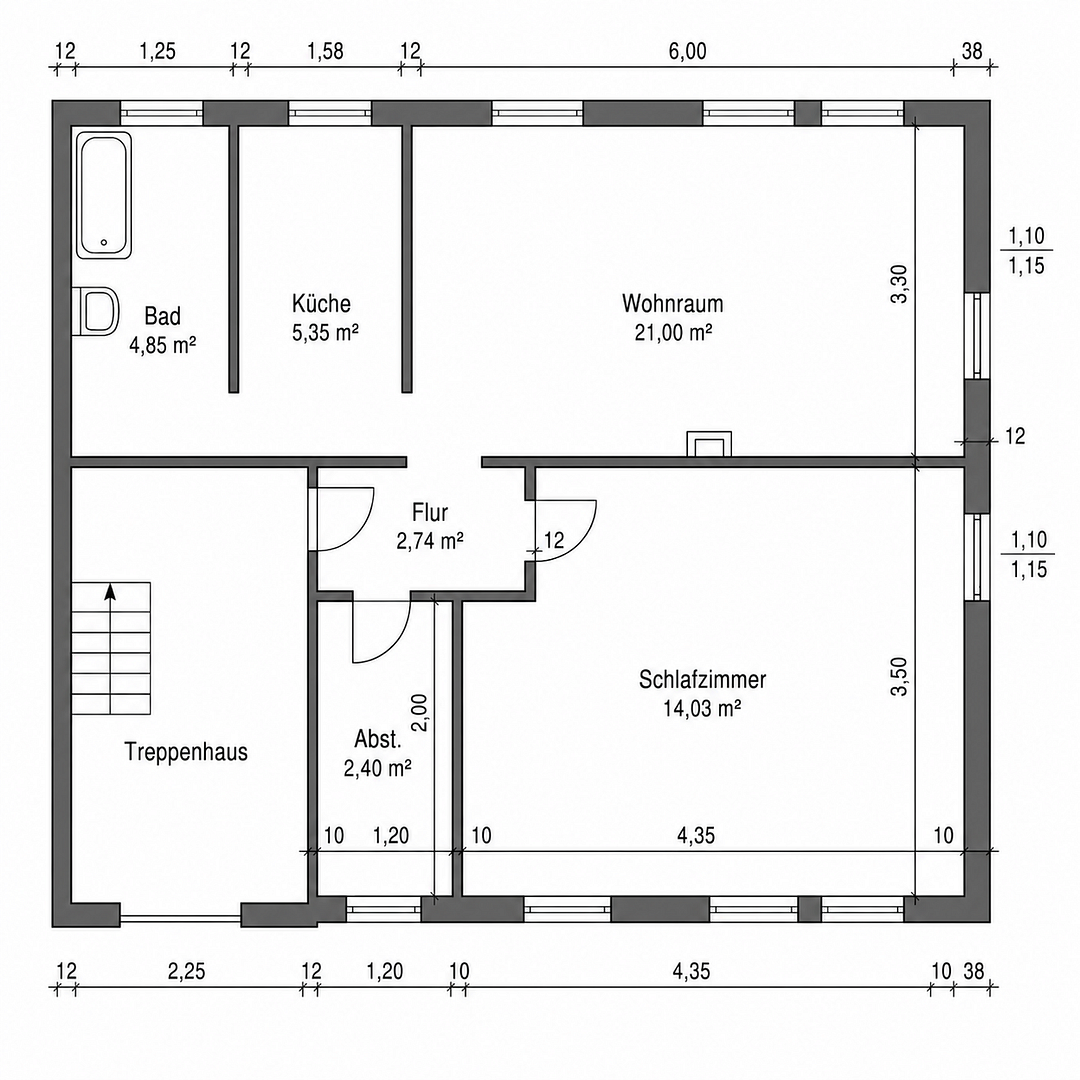 Erstbezug nach Renovierung: helle 2-Zimmer-Dachgeschosswohnung – Uferstraße 11, 44581 Castrop-Rauxel – Vorschaubild 9