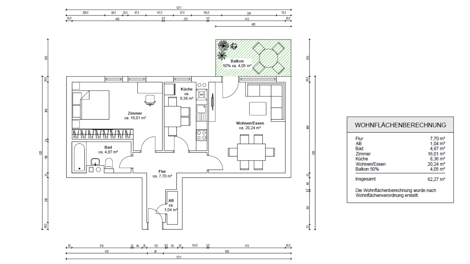 Frei! 2Zi Weststadt-Juwel Effizienz C: Fernwärme, Riesen-Balkon, Stellplatz, Möbliert – Lessingstr. 37b, 76135 Karlsruhe(Weststadt) – Vorschaubild 23