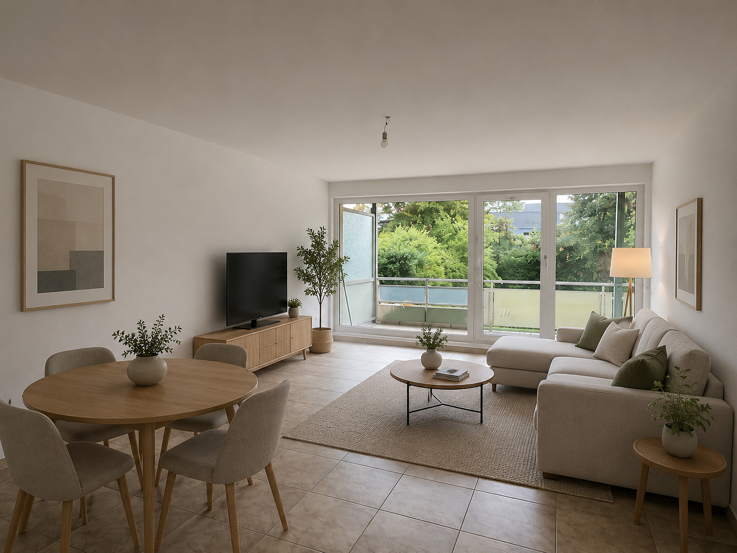 3 Zi Wohnung in Düsseldorf-Heerdt mit Balkon, Bad, Lift