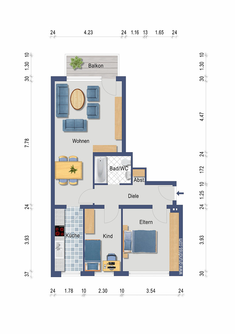 Bezugsfreie 3-Zimmer-Wohnung mit SW-Balkon & Stellplatz in Krefeld-Fischeln – Oberbruchstraße 131, 47807 Krefeld(Fischeln) – Vorschaubild 13