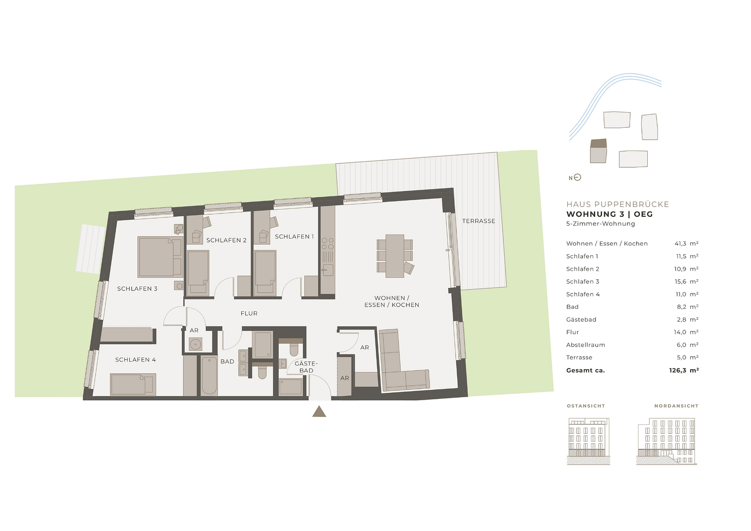 Wohnen direkt am Wasser - 5 Zimmer - Terrassenwohnung – Moislinger Allee 9h, 23558 Lübeck(Sankt Lorenz Süd) – Vorschaubild 8