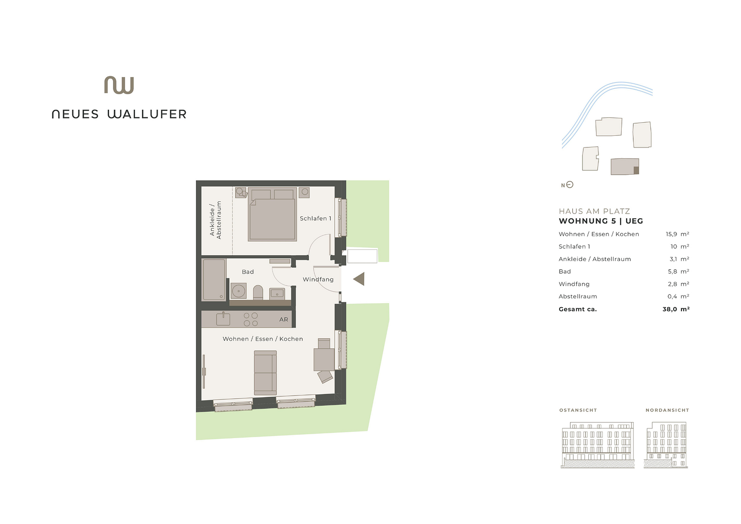 Charmante 2-Zimmer Wohnung - Neues Wallufer - Lübeck – Moislinger Allee 9k, 23558 Lübeck(Sankt Lorenz Süd) – Vorschaubild 2