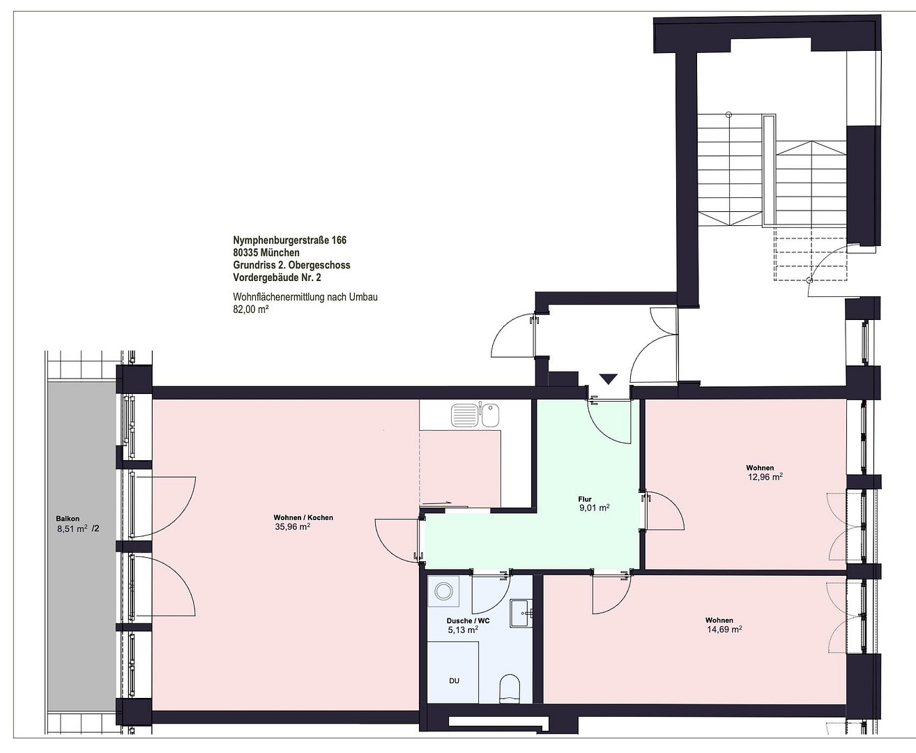 Renovierte 3 - Zimmer Wohnung direkt am Rotkreuzplatz – Nymphenburger Straße 166, 80634 München(Neuhausen) – Vorschaubild 6