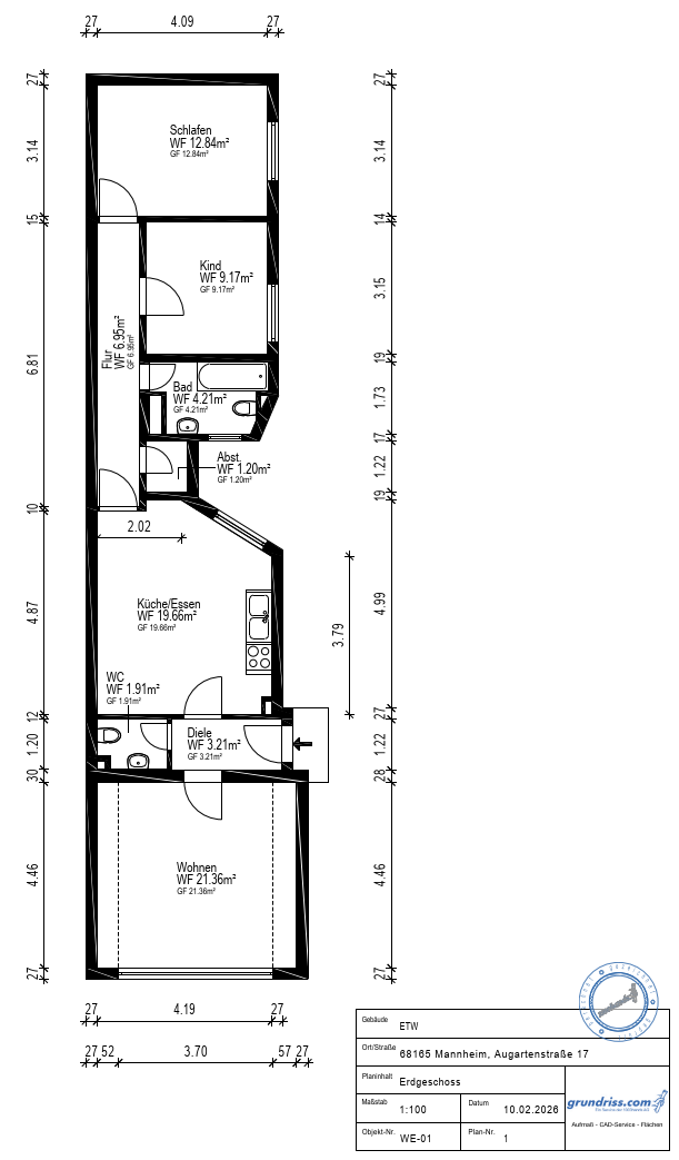 Renovierte 3,5-Zimmer-Wohnung mit Altbaucharme in Mannheimer Toplage – Augartenstraße 17, 68165 Mannheim – Vorschaubild 16