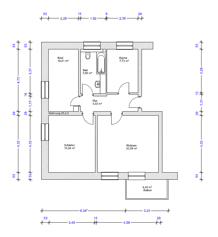 3-Raum Wohnung / Zum Friedensweiler / 65m² – Zum Friedensweiler 25, 39114 Magdeburg(Berliner Chaussee) – Vorschaubild 7