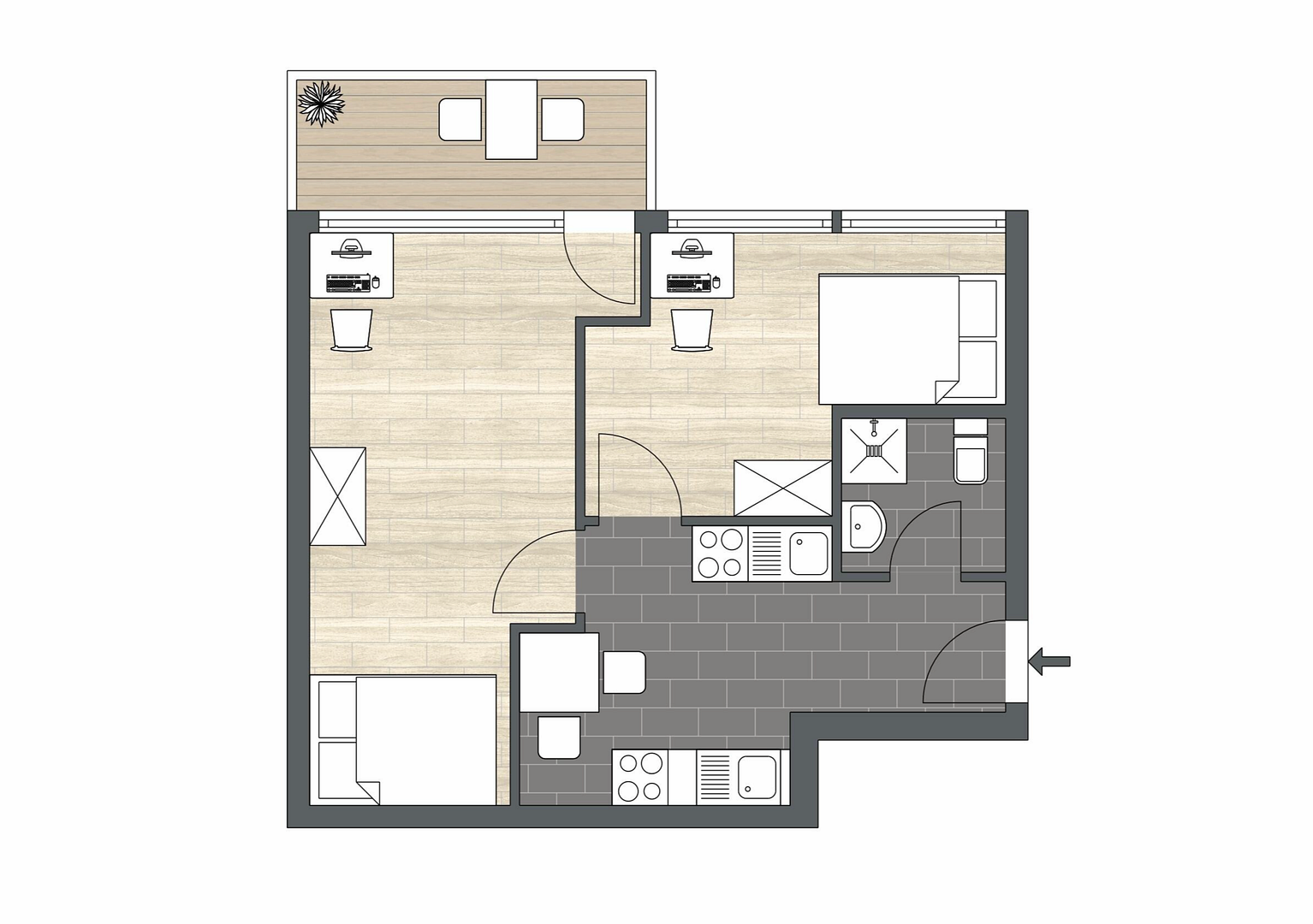 2 Zimmer-Wohnung frisch saniert mit großem ruhigem Balkon in Innenstadt – Düsseldorf(Friedrichstadt) – Vorschaubild 9