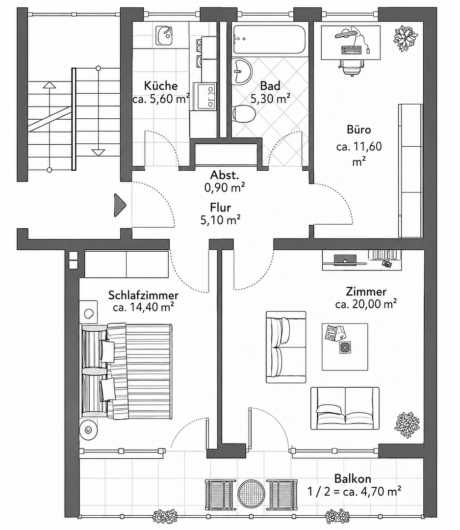 PROVISIONSFREI: Charmante 3-Zimmer-Wohnung mit Balkon in ruhiger Lage von München-Aubing – Hutterstr. 5, 81249 München(Lochhausen) – Vorschaubild 19