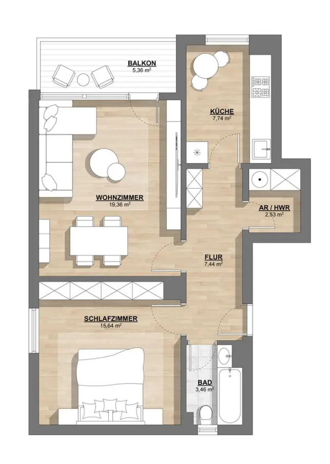 Neu Renovierte 2 Zimmer Wohnung mit Balkon – Alte Reutstraße 58, 90765 Fürth – Vorschaubild 14