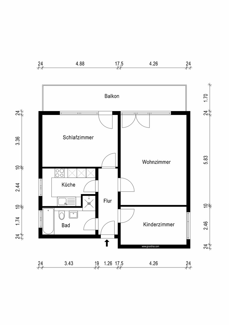 Stilvoll sanierte 3-Zi-Hochparterre-Wohnung mit EBK, Balkon & Garage in Beuel Küdinghoven – Samansstr. 17, 53227 Bonn(Küdinghoven) – Vorschaubild 24