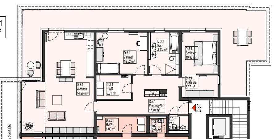 Exklusive Penthouse-Wohnung im Zentrum von Osnabrück – Osnabrück – Vorschaubild 14