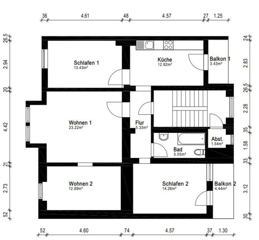4-Zimmer-Wohnung mit 94 m2 und 2 Balkonen – Uellendahlerstr. 91, 42107 Wuppertal(Elberfeld) – Vorschaubild 9