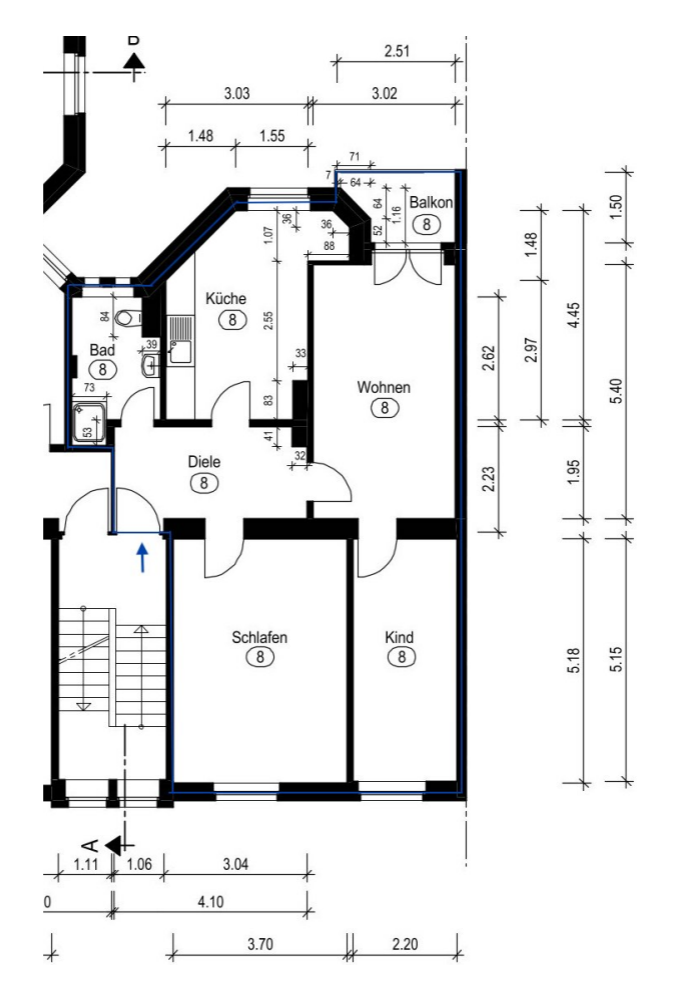 Charmante 3 Zimmer Wohnung mit Balkon – Kopernikusstr. 57, 40225 Düsseldorf(Bilk) – Vorschaubild 15