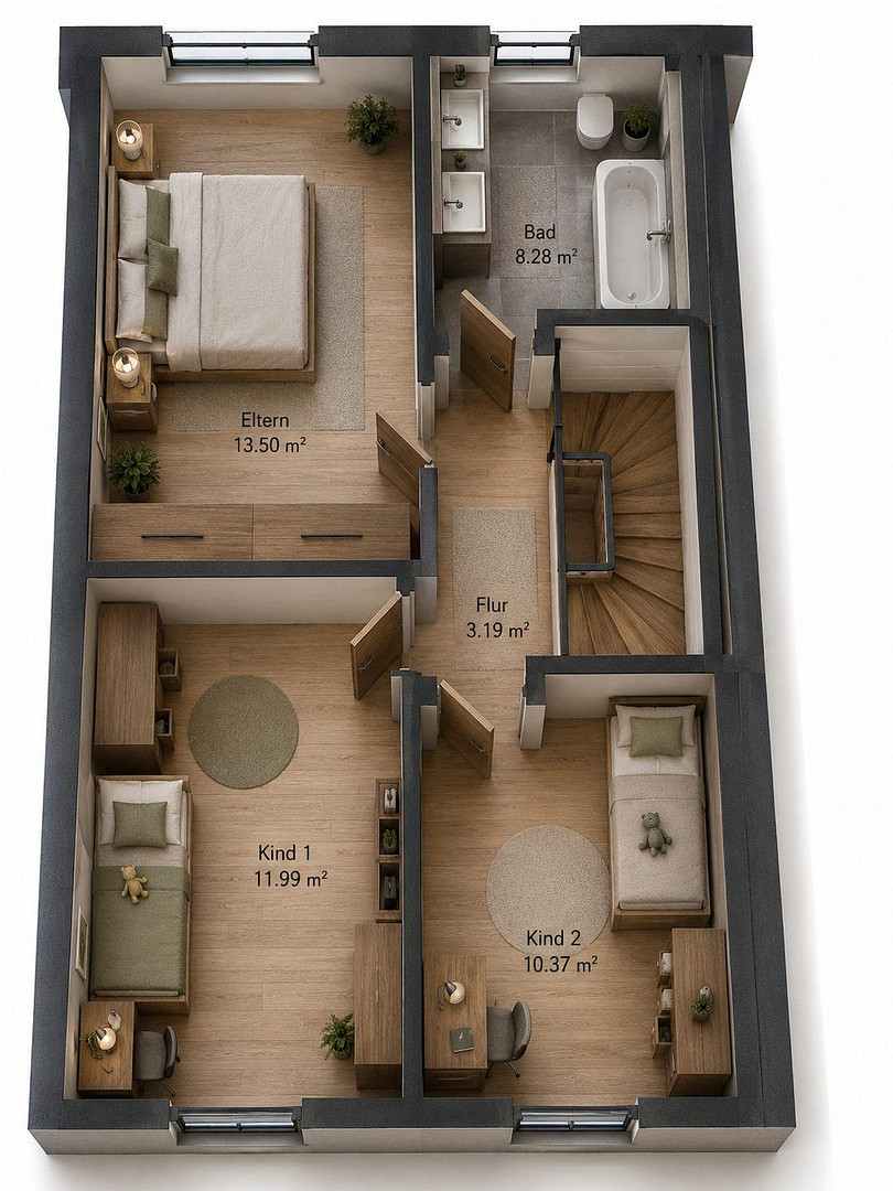 Exklusives A+ Neubau-Reihenhaus mit PV-Speicher, Premiumküche & Garten – Mering(Sankt Afra) – Vorschaubild 18