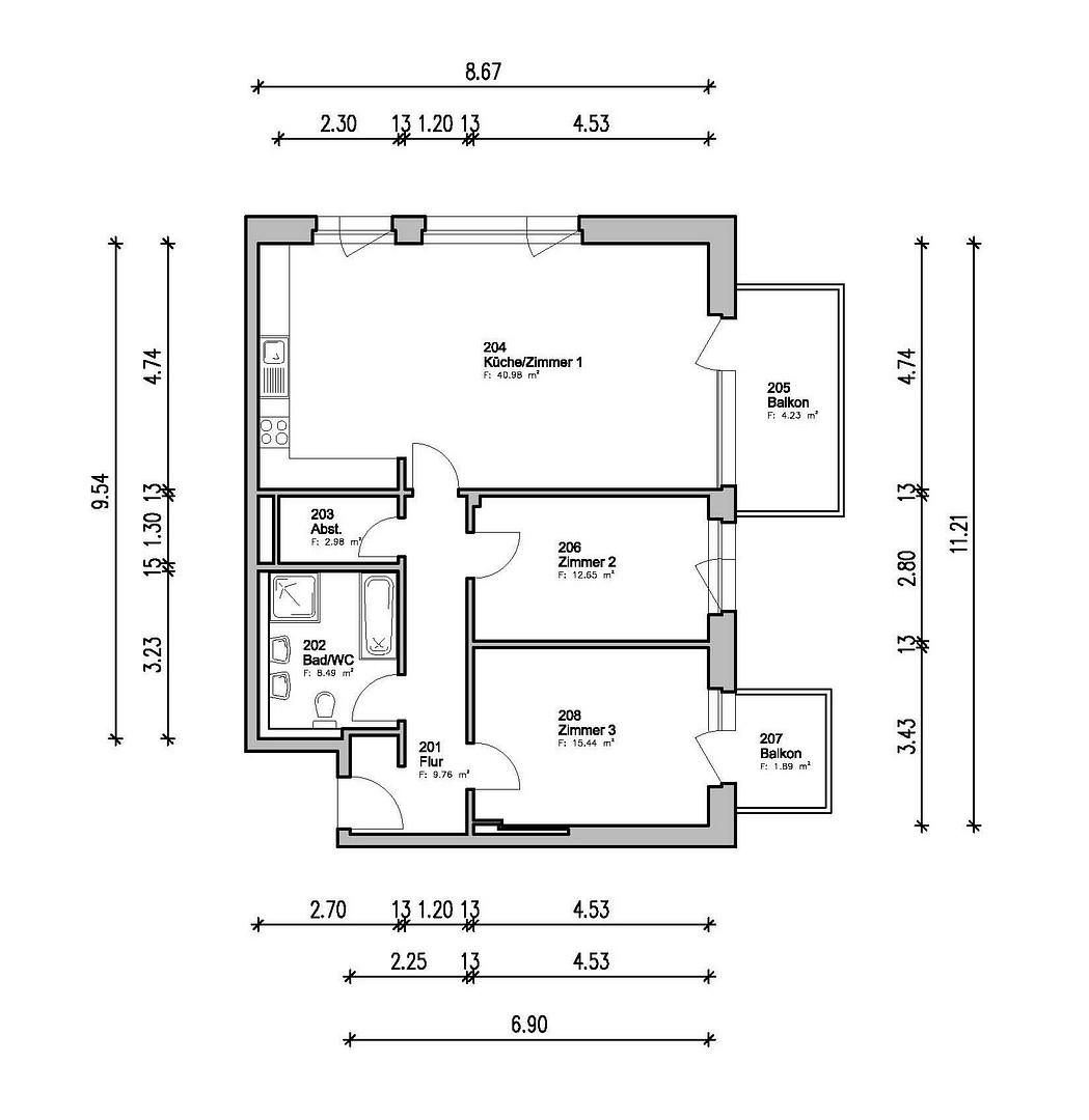 LICHTDURCHFLUTETE WOHNUNG IM 3.OG MIT WESERBLICK IN 1. REIHE - BEZUGSFREI - AKTUELL FERIENWOHNUNG – Bremen(Walle) – Vorschaubild 7