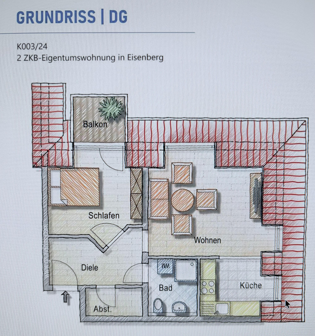 Helle 2-Zimmer-Dachgeschosswohnung mit Balkon, Einbauküche und 2 Stellplätzen in Eisenberg – Goethestraße 12, 67304 Eisenberg(Eisenberg (Pfalz)) – Vorschaubild 8