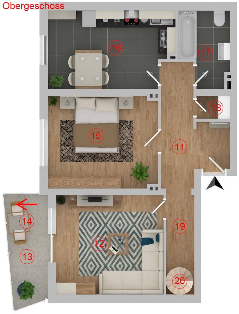 145 m²-Maisonette-Wohnung mit Balkon und Blick ins Grüne – Hägener Straße 61, 42855 Remscheid – Vorschaubild 21