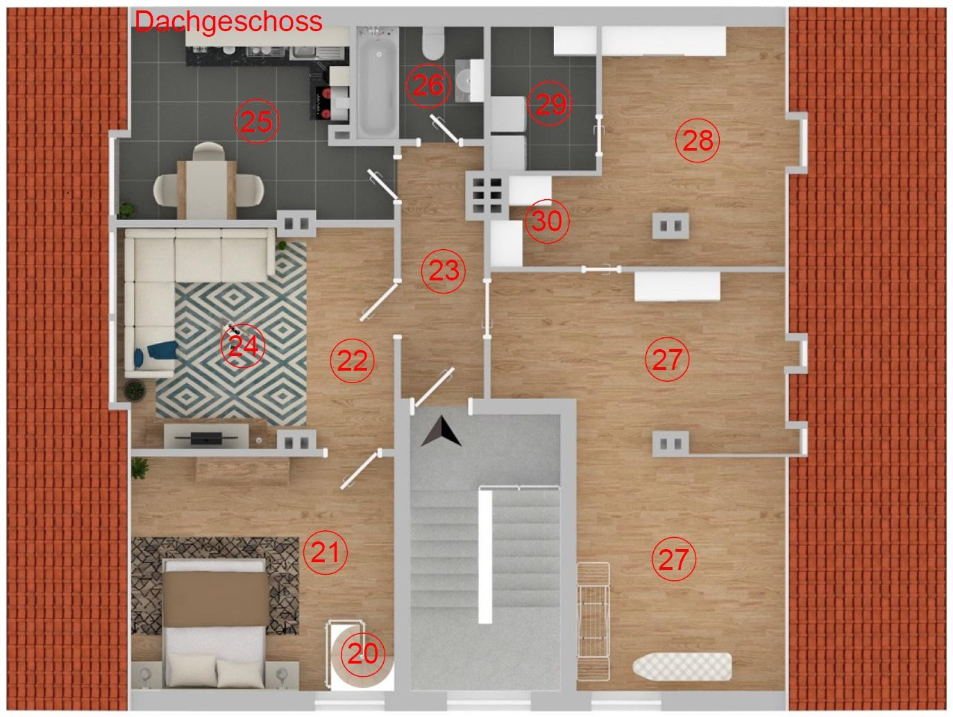 145 m²-Maisonette-Wohnung mit Balkon und Blick ins Grüne – Hägener Straße 61, 42855 Remscheid – Vorschaubild 20