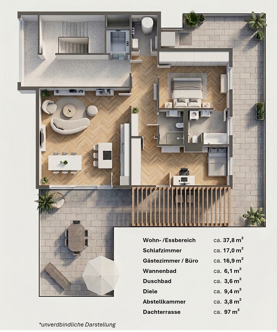 Exklusiver Wohntraum über Köln: Penthouse mit spektakulärer 97 m² Dachterrasse, Provisionsfrei – 50858 Köln(Weiden) – Vorschaubild 24