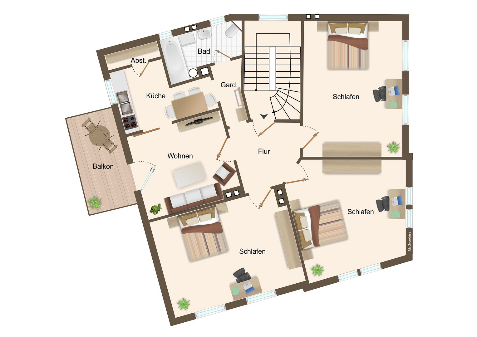 4ZKB Wohnung in bester Lage in Osnabrück (WG-tauglich) – Schlosswall 24, 49074 Osnabrück – Vorschaubild 14