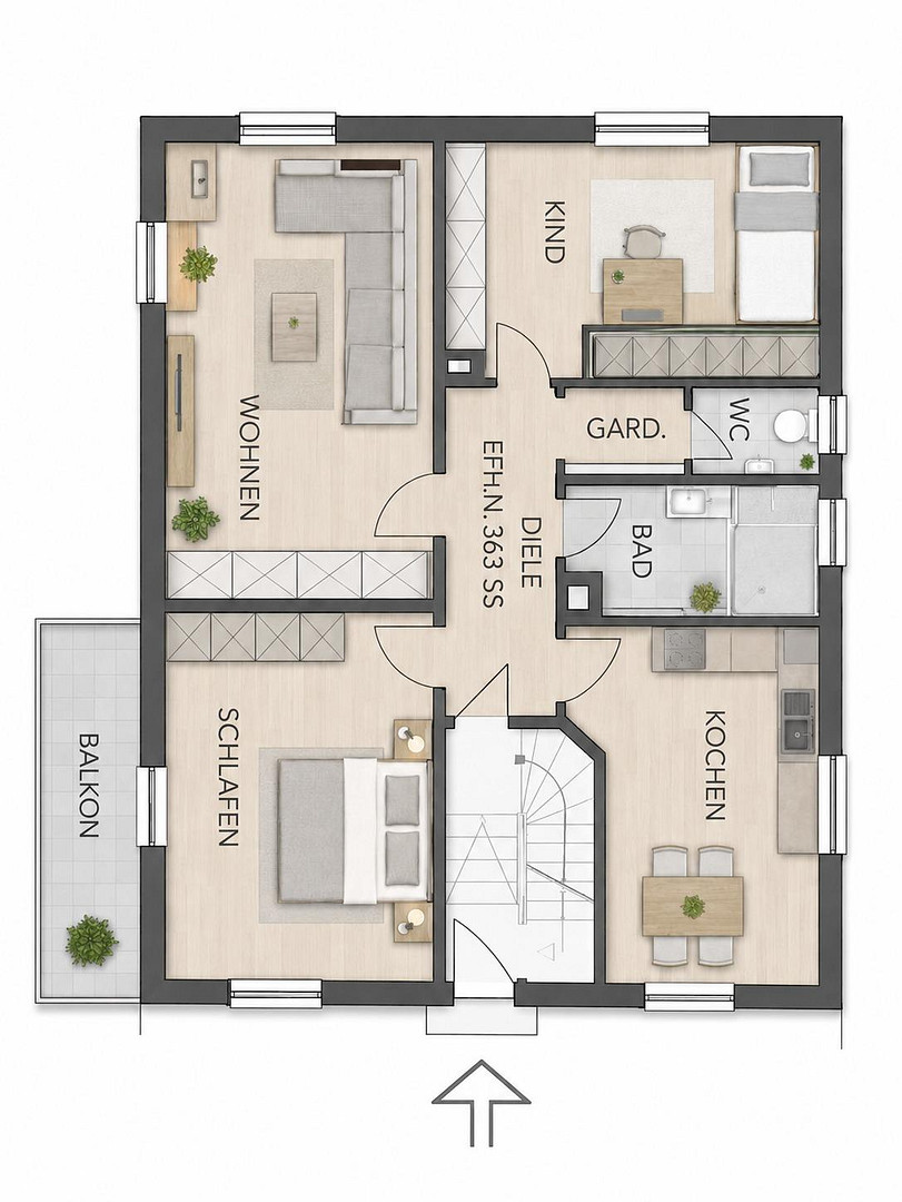 Salach/ab sofort: 3-ZKB-Whg. im 1. OG in 3FH, ruhig, zentral, gepflegt, Garten, Garage – 73084 Salach – Vorschaubild 13