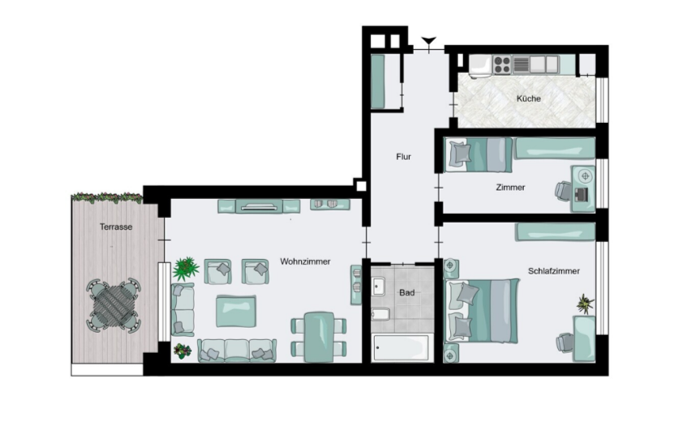Wohnen wie im eigenen Haus – renovierte 3 -Zimmer Wohnung mit großer Terrasse & Garten – Sollkehre 14, 22179 Hamburg Bramfeld(Bramfeld) – Vorschaubild 14
