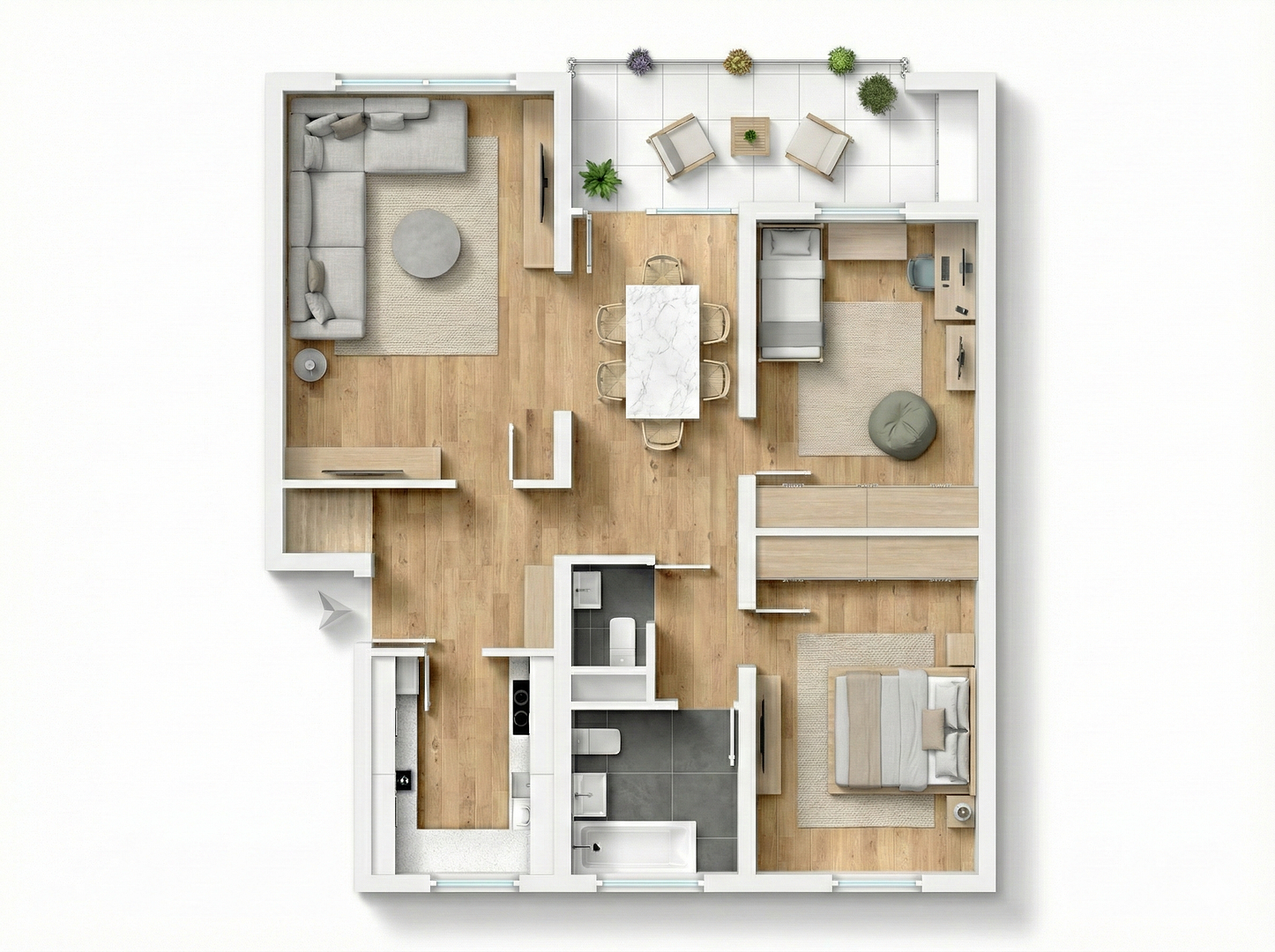 Frisch renoviert: Helle 3.5-Zi.-Wohnung mit Süd-Westbalkon & Garage – Provisionsfrei! – Ravensburgerstraße 134, 89079 Ulm(Wiblingen) – Vorschaubild 10