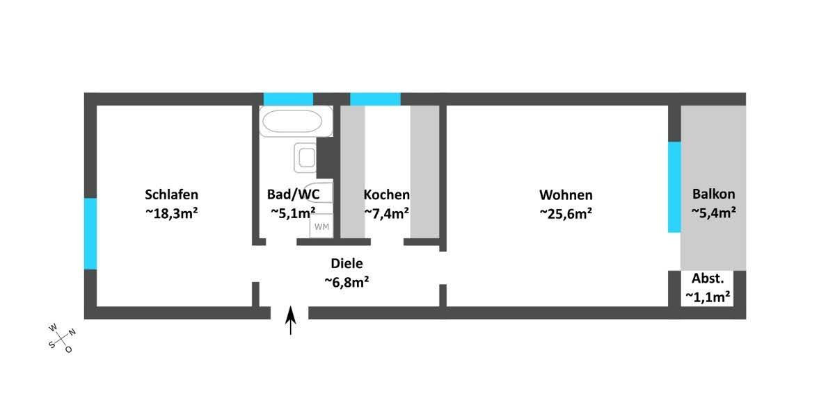 Einladung in dein/euer neues Zuhause (2 Zi, 6. Stock, Aufzug, Balkon, Stellplatz, EBK) – Bergstraße 59, 97076 Würzburg(Lengfeld) – Vorschaubild 11