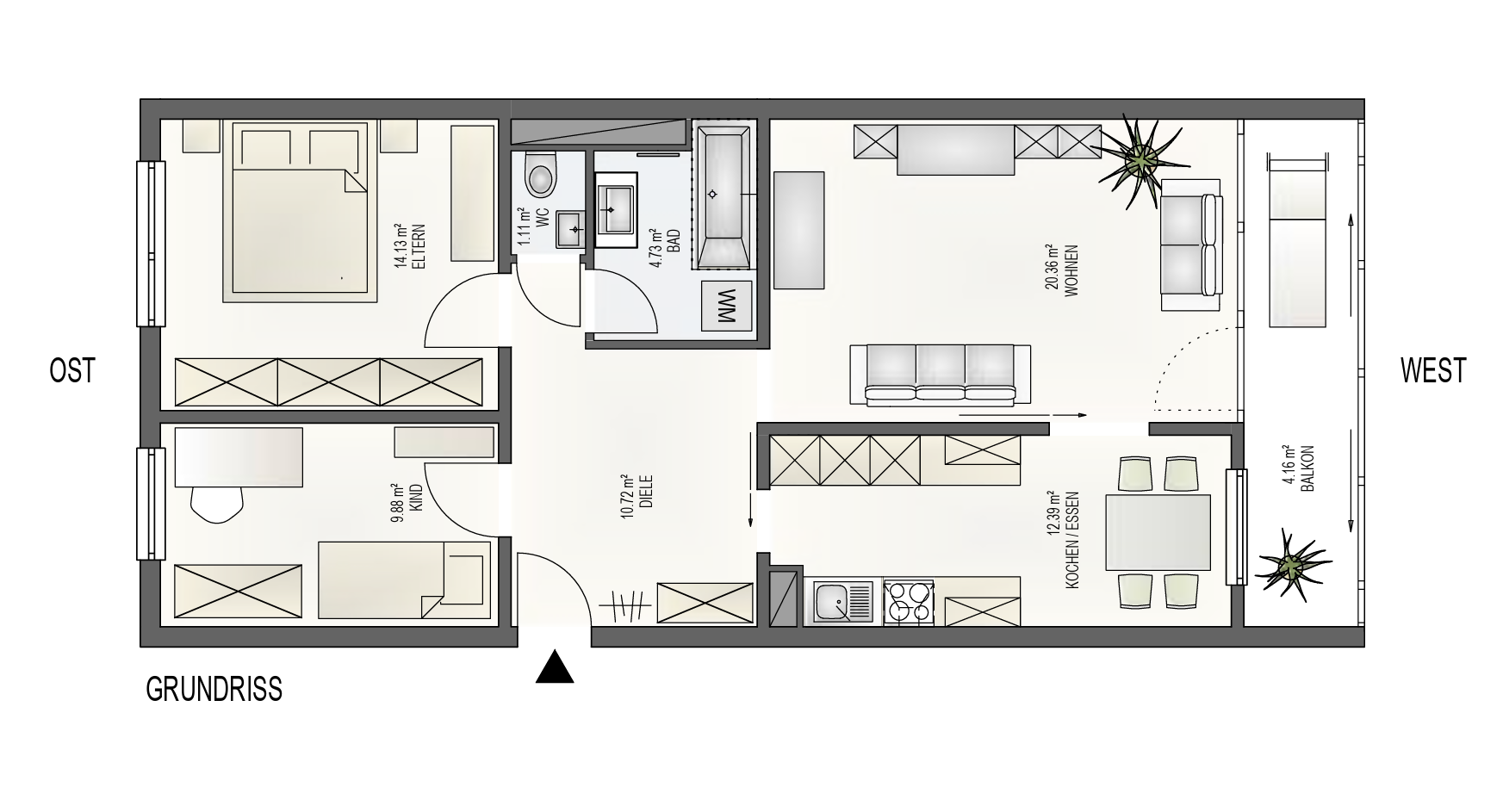 3-Zimmer-Wohnung mit Balkon und TG Stellplatz – Pillauer Straße 8, 75181 Pforzheim – Vorschaubild 10