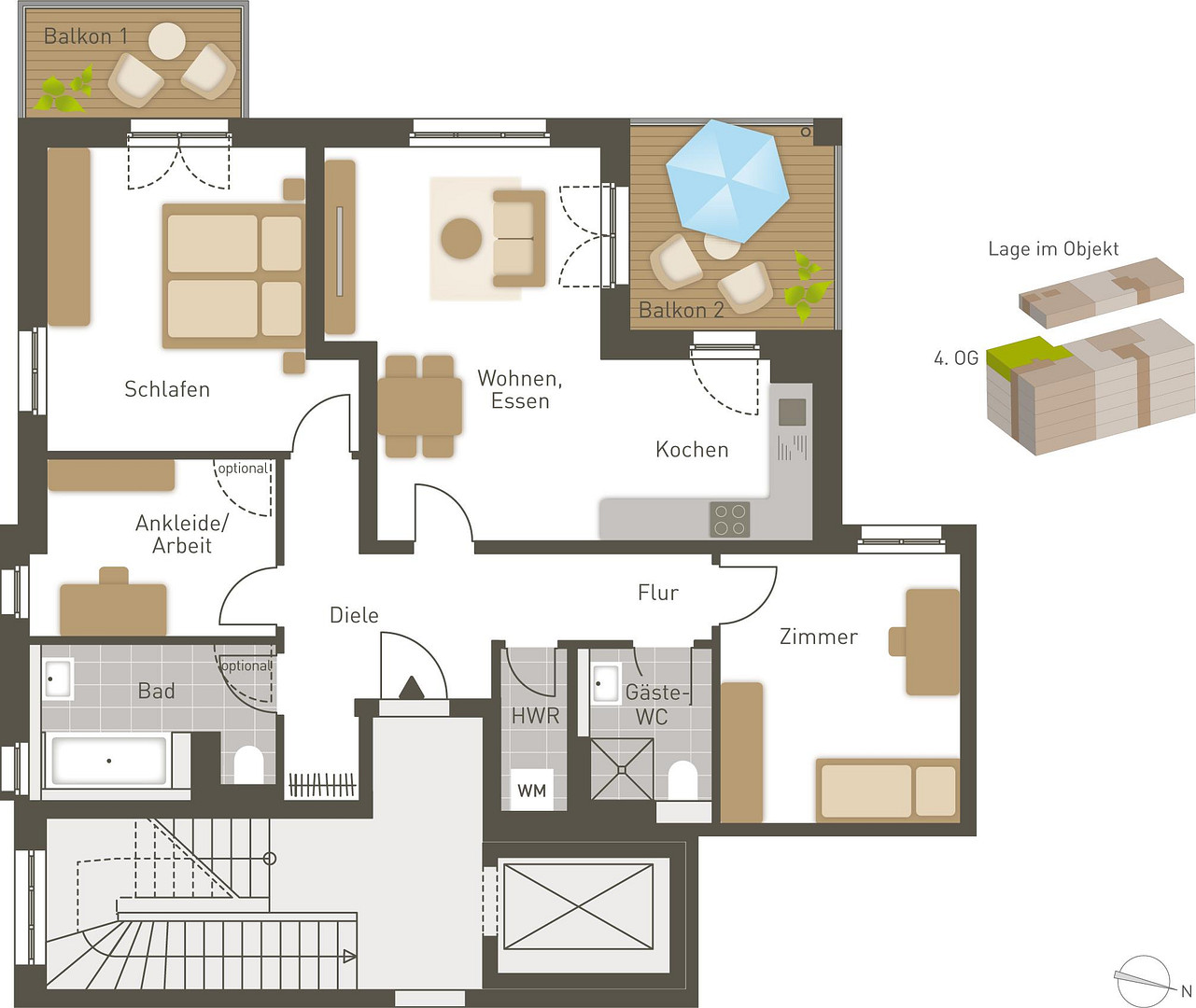 Exklusive 4-Zimmer-Wohnung mit Designerküche und Tiefgaragenstellplatz – Wohnen auf höchstem Niveau – Herrnstr 33, 90763 Fürth – Vorschaubild 22