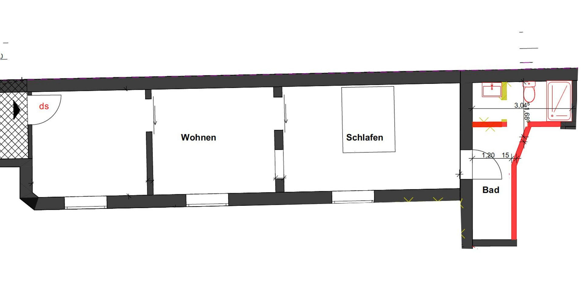 Sanierte Erdgeschoss-Wohnung mit Einbauküche, modernes Bad – Königsstraße 72, 41236 Mönchengladbach(Rheydt) – Vorschaubild 4