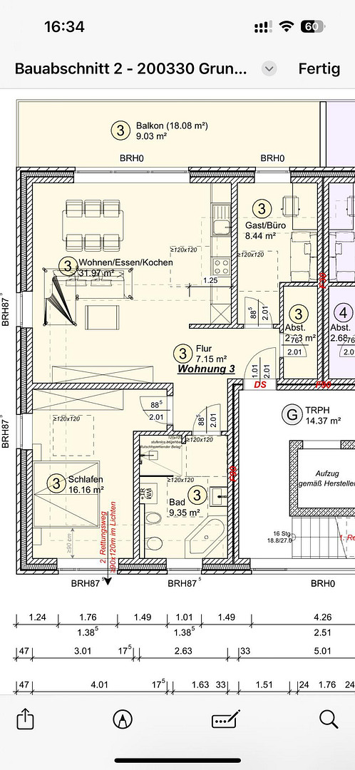 Moderne 3-Zimmer- Wohnung mit Tiefgaragenstellplatz & Balkon - Neubau aus 2022 – Traubenweg 2, 49090 Osnabrück(Pye) – Vorschaubild 14