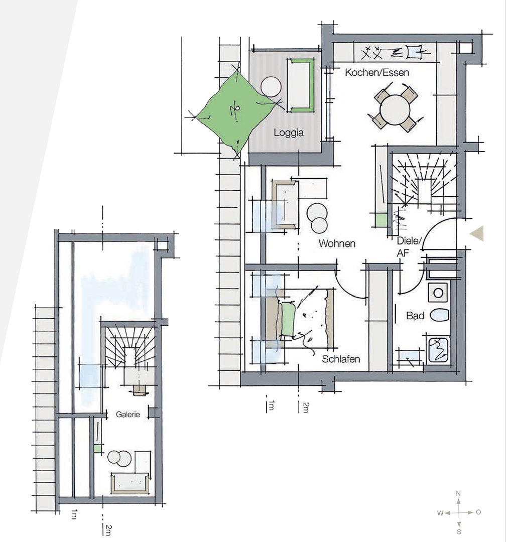 ERSTBEZUG NEUBAU 2 Zimmer Galerie Wohnung in Nürnberg mit Balkon / Fussbodenheizung / Duplexgarage – Kornburger Hauptstraße 4, 90455 Nürnberg(Kornburg) – Vorschaubild 2