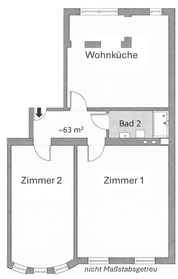 Frisch sanierte 3-Zimmer Altbauwohnung – 45145 Essen(Frohnhausen) – Vorschaubild 7