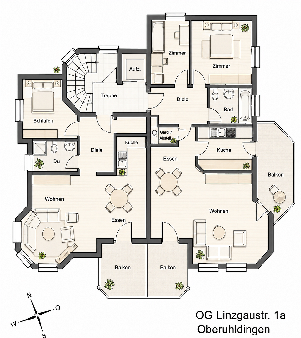 Attraktive 2-Zimmer-Wohnung in gepflegtem mediterranen 6-Familien-Haus – 1a, 88690 Oberuhldingen – Vorschaubild 11